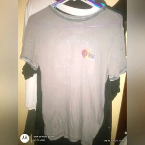 Sheer Burnout Gray Hurley Logo Shirt sz S